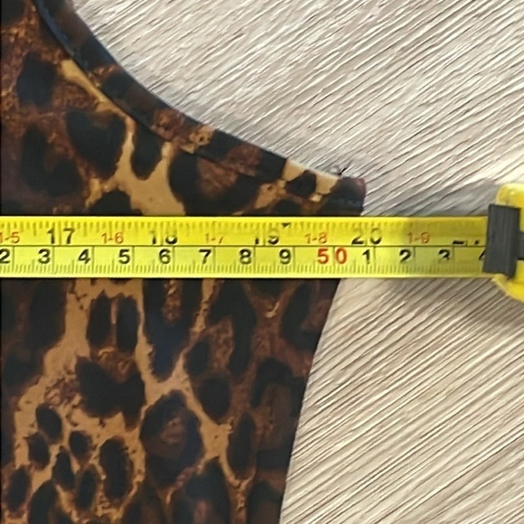 IMAN Women Tank Top Medium Brown Leopard Animal Print Stretch MobWife - Picture 8 of 10